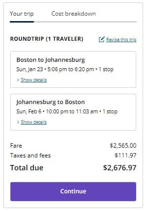 South Africa: Business Class Fares from the U.S. and Canada from $2,676 ...