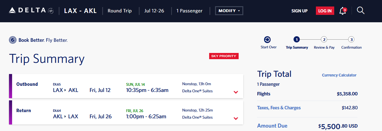 Delta, United, and Air Canada Business Class fares to New Zealand: 20% ...